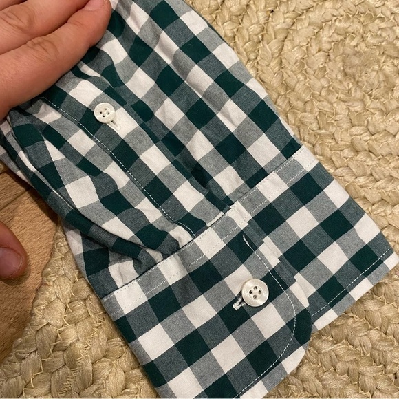 J. Crew Mens XL slim Green Gingham Button Down Shirt - Picture 5 of 7